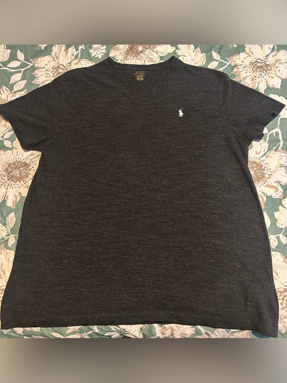 Polo by Ralph Lauren Dark Heather Charcoal V-Neck Tee